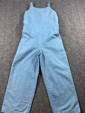 Nautica Girls Blue Chambray Wide Leg Jumpsuit Size M (8/10)